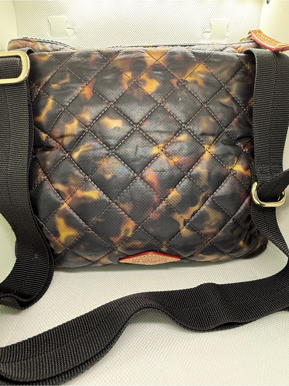 MZ WALLACE Metro Flat Crossbody Bag in Tortoise - Picture 6 of 8